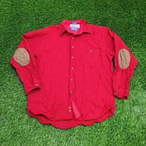 Vintage Pendleton Wool Button Shirt M/L 22x28 Elbow-Patch USA